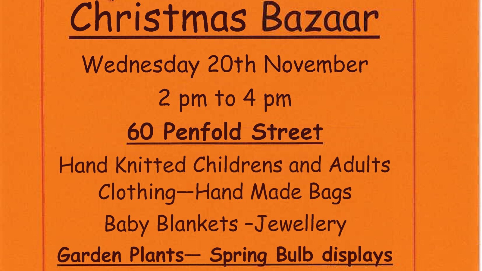 Penfold Christmas Bazzar Poster Red 